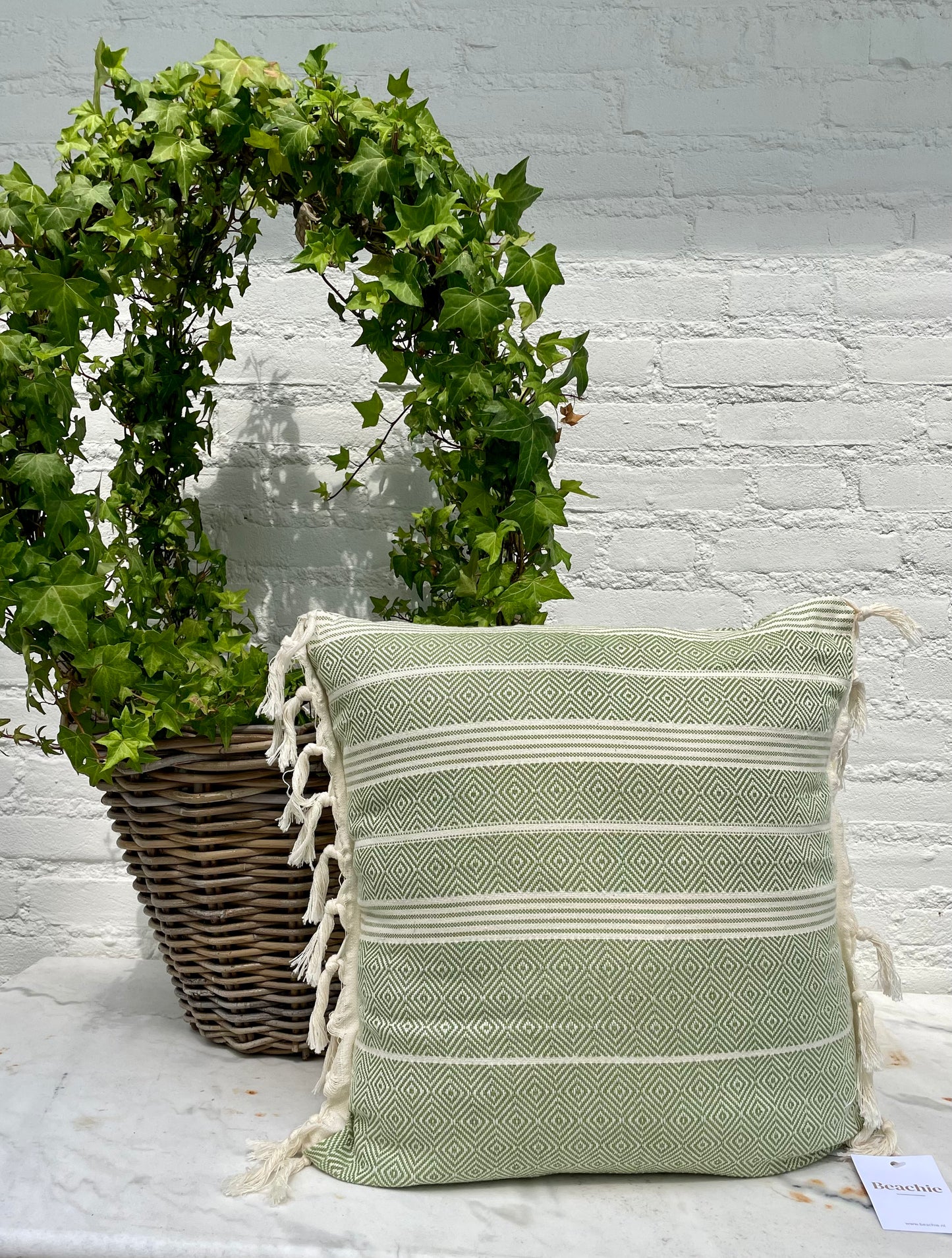 Beachie kussen Blanes Moss groen 50 x 50 cm