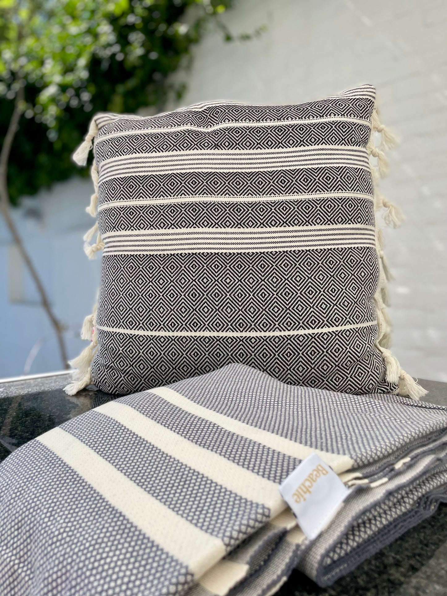 Beachie Blanes Zwart 50 x 50 cm
