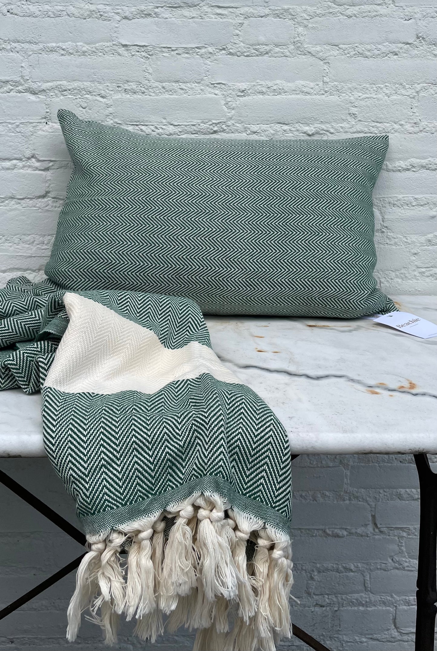Beachie kussen Cannes Donker groen 60 x 40 cm