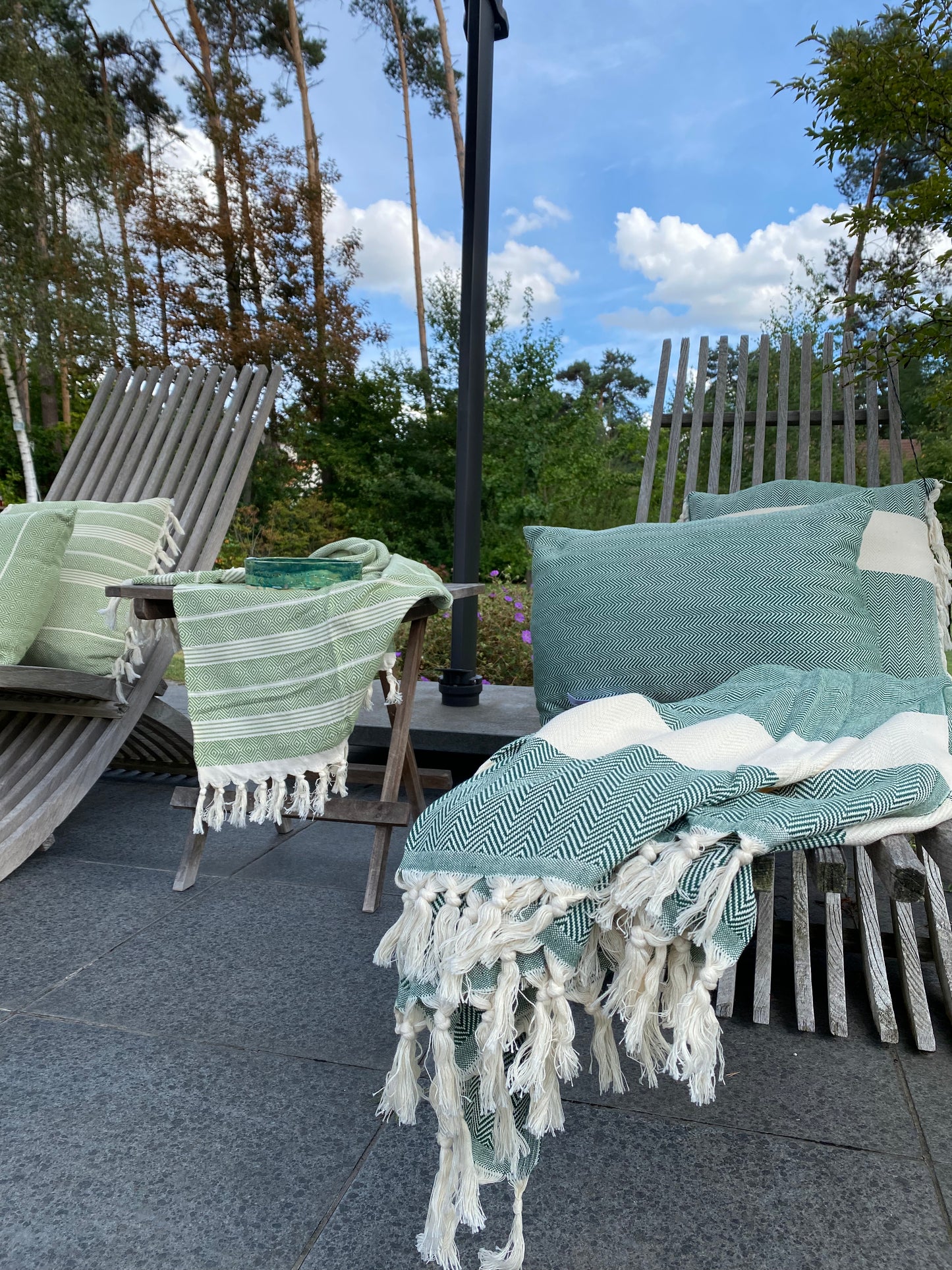 Beachie kussen Cannes Donker groen 60 x 40 cm